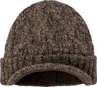 yukon cable knit wool brim visor beanie winter hat - coal логотип