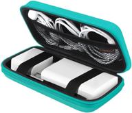 💼 macbook charger case - canboc carrying travel pouch for macbook accessories, charging cord, air power adapter, magsafe, iphone charger, usb cable organizer - turquoise logo