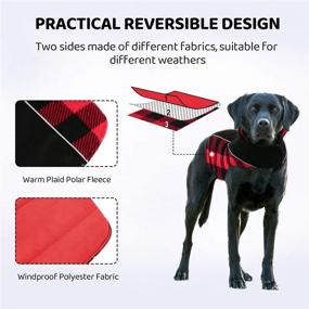 img 2 attached to 🐶 Queenmore Reversible Warm Dog Jacket - Reflective Windproof Waterproof Winter Coat for Dogs, Plaid Design - Suitable for Small, Medium, and Large Boy Girl Dogs