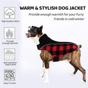 img 3 attached to 🐶 Queenmore Reversible Warm Dog Jacket - Reflective Windproof Waterproof Winter Coat for Dogs, Plaid Design - Suitable for Small, Medium, and Large Boy Girl Dogs