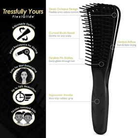 img 1 attached to Tressfully Yours FlexiGlide Hair Brush - Wet Brush Detangling Brush for Black Natural Hair, Afro, Texlaxed, Relaxed - Hair Detangler Brush - Detangle Brush - Curly Hair Products (Black Onyx)