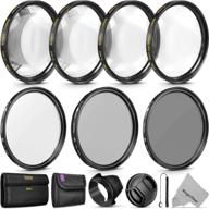 📷 enhanced 55mm lens filter kit with uv cpl nd4 filters and close-up macro accessory bundle - ideal for lenses with 55mm filter size logo
