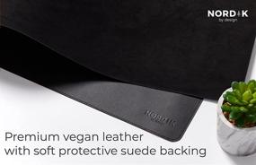 img 1 attached to Nordik Leather Desk Mat Cable Organizer (Pebble Black 35 X 17 Inch) Premium Extended Mouse Mat For Home Office Accessories - Felt Vegan Large Leather Desk Pad Protector &Amp