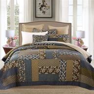 🛏️ decmay real patchwork 100% cotton bedspread queen size: vintage plaid floral daybed bedding sets logo