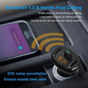 img 3 attached to 🚗 aceyoon FM Transmitter: Dual USB Car Charger with Bluetooth 5.0, Max 3.4A, Voltmeter, LED Display - Wireless FM Radio Receiver Car Kit for Android & iOS Devices