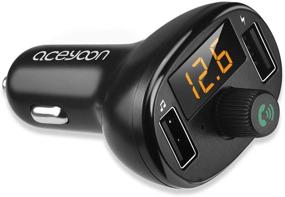 img 4 attached to 🚗 aceyoon FM Transmitter: Dual USB Car Charger with Bluetooth 5.0, Max 3.4A, Voltmeter, LED Display - Wireless FM Radio Receiver Car Kit for Android & iOS Devices