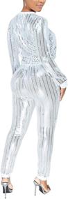 img 2 attached to Clubwear Outfits Sleeve Metallic Glitter Women's Clothing for Jumpsuits, Rompers & Overalls