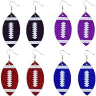 lightweight football earrings paillette accessories logo