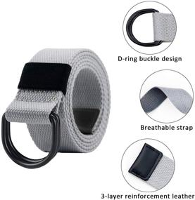 img 1 attached to 👗 Stylish Canvas Double D Ring Women's Belt: Fashionable Casual Women's Accessory