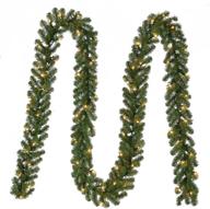 🎄 18ft pre-lit kingston indoor/outdoor garland decoration - home accents holiday with 70 sparkling warm clear lights logo