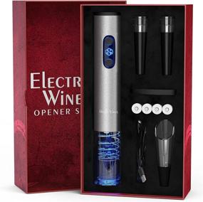 img 4 attached to 🍷 Uncle Viner G105 Cordless Electric Wine Opener Set with Charger and Batteries - Perfect Anniversary or Birthday Gift Idea Kit for Wine Lovers