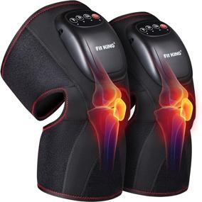 img 4 attached to 🦵 Heated Knee Massager with Air Compression for Pain Relief and Improved Circulation - FIT KING Knee Brace Wrap Massager with 3 Modes and Levels (A Pair)