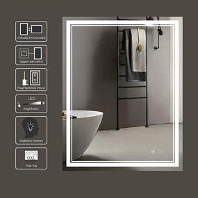 img 3 attached to 🪞 Keonjinn 36 x 28 Inch LED Mirror: Wall-Mounted Anti-Fog Vanity Mirror with Dimmable Lights - Perfect for Makeup & Bathroom Decor (Horizontal/Vertical)