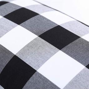 img 1 attached to 🎄 Farmhouse Christmas Decor Pillow Covers, Black and White Buffalo Check Plaids Cotton Throw Pillow Covers, Soft Cushion Cover Decorative Pillowcase for Bed/Sofa/Chair/Couch, 18”x18”(45cm), Set of 2