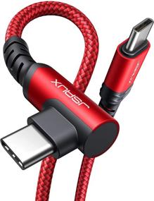 img 4 attached to 🔌 JSAUX кабель USB-C к USB-C 60 Вт, [2 шт. по 6,6 футов] кабель зарядки USB Type C с угловым разъемом для Samsung Galaxy S21/S20 Ultra, Note 20/10 Ultra, MacBook Air/Pro, iPad Pro/Air 2020/2018, Pixel - красный