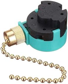img 4 attached to 🔀 Zing Ear ZE-268S6 Ceiling Fan Switch Replacement Parts - 3 Speed 4 Wire Pull Chain Cord Switch for Hunter Ceiling Fans & Wall Lamps (Brass Pull Chain)