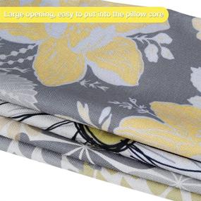 img 1 attached to 🌼 Stylish and Cozy: Docuwee Set of 4 Grey and Yellow Flower Throw Pillow Covers - 18"x18" Soft Linen Decorative Cushion Covers for Living Room Sofa, Couch, Bed