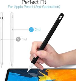 img 3 attached to 🖋️ MoKo Pencil Case for Apple Pencil 2nd Generation - 2 Pack Silicone Sleeve and Nib Cover, Compatible with iPad Air 4 2020, iPad Pro 11 2021/2020/2018, iPad Pro 12.9 2021/2020/2018 - Black