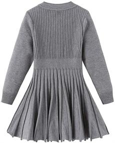 img 3 attached to 🏻 CHENXIN Little Girls' Winter Knit Sweater Dress for School Uniform