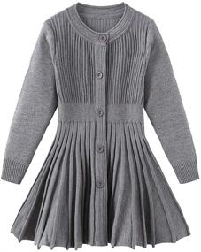 img 4 attached to 🏻 CHENXIN Little Girls' Winter Knit Sweater Dress for School Uniform