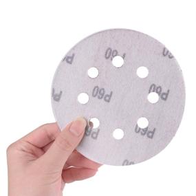img 1 attached to 🔸 AUSTOR 60 Pieces Sanding Discs 5 inch 8 Holes Sandpaper Discs Hook and Loop 40/60/ 80/120/ 180/240 Grit Sanding Disc Assortment for Random Orbital Sander: Achieve Smooth Finishes with Versatile Grit Options!