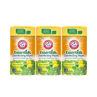 arm & hammer lemon orchard scent essentials disinfecting wipes - 3 pack, 80 count (240 wipes) in volcano scent logo