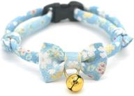 petsokoo bowtie chirimen cat collar: japan flower bow tie style with bell - safety breakaway, lightweight, soft, comfortable, durable logo