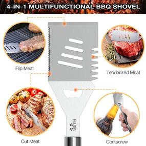 img 1 attached to 🔥 AISITIN 35Pcs BBQ Grill Grilling Accessories Tools Set – Ultimate Outdoor Barbecue Tool Set with Thermometer, Fork, Tongs, Spatula, Injector, Grill Mat & More