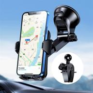 3-in-1 car phone mount holder with powerful suction cup, durable sticky gel pad - compatible with iphone 13 pro max 12 11 x samsung & other smartphones for windshield, dashboard, and window logo