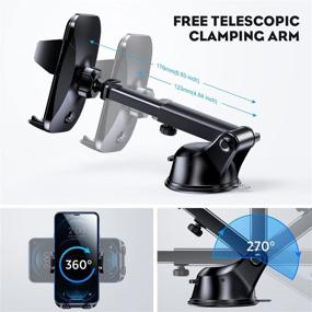 img 2 attached to 3-in-1 Car Phone Mount Holder with Powerful Suction Cup, Durable Sticky Gel Pad - Compatible with iPhone 13 Pro Max 12 11 X Samsung & Other Smartphones for Windshield, Dashboard, and Window