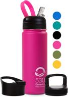 18oz 32oz ocean hydro bottles - insulated stainless steel water bottles with wide mouth and 3 lids - extended hot liquids retention up to 12 hours & cold liquids preservation up to 24 hours логотип