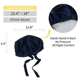 img 1 attached to 🎀 ZIMASILK Mulberry Silk Sleep Cap for Women Hair Care - 100% Natural 19 Momme Silk Night Bonnet with Adjustable Ribbons - Smooth Soft Navy Blue Cap - 1 Pack (One Size)