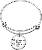 agr8t bangle bracelet: empowering friendship with not sisters by blood but sisters by heart (bangle) logo