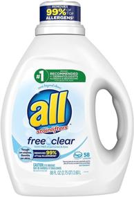 img 2 attached to all Liquid Laundry Detergent Free Clear: Gentle Cleaning for Sensitive Skin - 58 Loads, 88oz