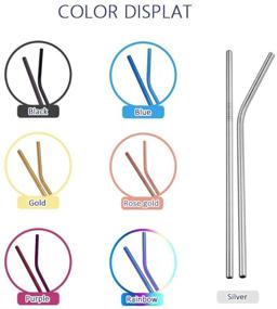 img 3 attached to 10.5 Inch Long Aluminum Straws with 2 Cleaning Brush - Reusable Colored Metal Drinking Straws for 30oz Tumbler, Starbucks, Mason Jar (Pack of 8 Long Straight Straws)