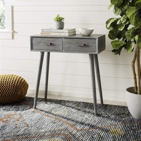 img 4 attached to 🏢 Safavieh Home Dean Mid-Century Modern Slate Grey Console with 2 Drawers: A Sleek Storage Solution