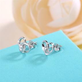 img 1 attached to 💖 925 Silver Love Heart Stud Earrings: 'I Love You To the Moon and Back' Jewelry