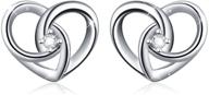 💖 925 silver love heart stud earrings: 'i love you to the moon and back' jewelry logo