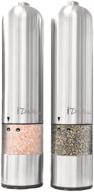 🧂 impressive stainless steel itouchless automatic electric salt and pepper grinder set with adjustable coarseness and led light – battery operated – 1 set (2 count) logo