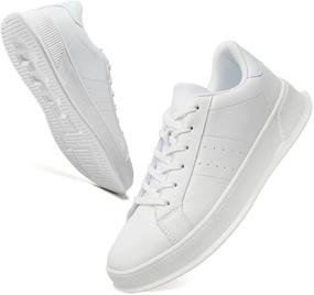 img 4 attached to KPP White Walking Plain Shoes Men's Shoes