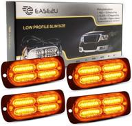 🚨 super bright 40-led waterproof amber strobe light bar for emergency warning caution hazard construction - 12-24v, 32 flashing modes - ideal for car truck suv van (4pcs, amber) logo