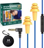 🔊 osha approved work earbuds headphones - mipeace safety industrial ear plugs with mic and volume control for construction workers логотип