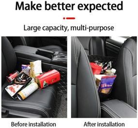 img 2 attached to 🚗 GCARTOUR Car Back Seat Organizer: Leather Handbag Holder & Pet Barrier, Pouch Storage for Purses, Bags, and Front Seat - Black, Free Size