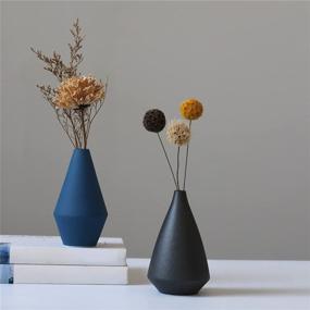 img 1 attached to 🌸 Multicolor Abbittar Ceramic Vase Set of 3 - Small Flower Vases for Rustic Home Modern Farmhouse Decor in Living Room, Table, Bookshelf, Mantel, and Entryway