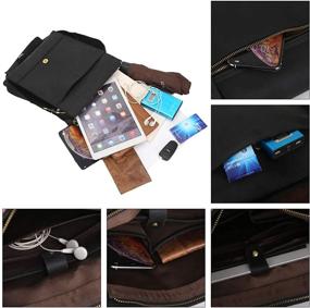 img 1 attached to Leathario Messenger Shoulder Crossbody Coffee 802 Tablet Accessories