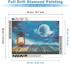 img 3 attached to 🌙 Sparkle Your Space with MXJSUA DIY 5D Diamond Painting: Blue Moon Lantern Rhinestone Picture Art Craft Kit for Home Wall Decor – Full Round Drill, 12x16In