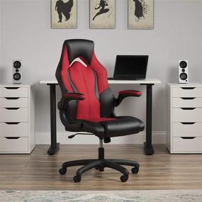 img 2 attached to 🔴 Upgrade your Gaming Setup with the Red OFM ESS Collection High-Back Racing Style Bonded Leather Gaming Chair (Model ESS-3086-RED)