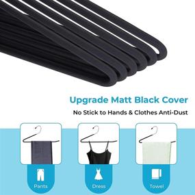 img 3 attached to JS HANGER Non Slip Pants Hangers 20 Pack - Open Ended Design for Easy Sliding - Space Saving Metal Jeans Hangers - Chrome and Black Friction Coating - Anti-Rust and Durable Quality