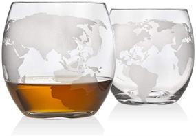 img 2 attached to 🥃 Premium Whiskey Decanter Globe Set with 2 Etched Globe Whisky Glasses - Ideal for Liquor, Scotch, Bourbon, Vodka - 850ml Capacity