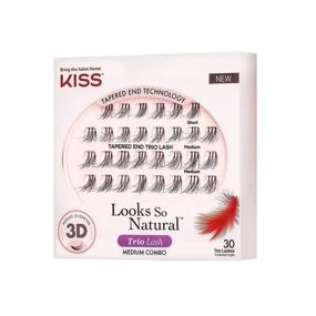 img 2 attached to Enhance Your Look with KISS Looks So Natural Trio Lash Medium Combo Pack: False Eyelashes Powered by Tapered End Technology, 3D Lengths & Angles, and Easy Grip Tray with Built-In Glue Pocket – Includes 30 Trio Lashes in Short & Medium Lengths